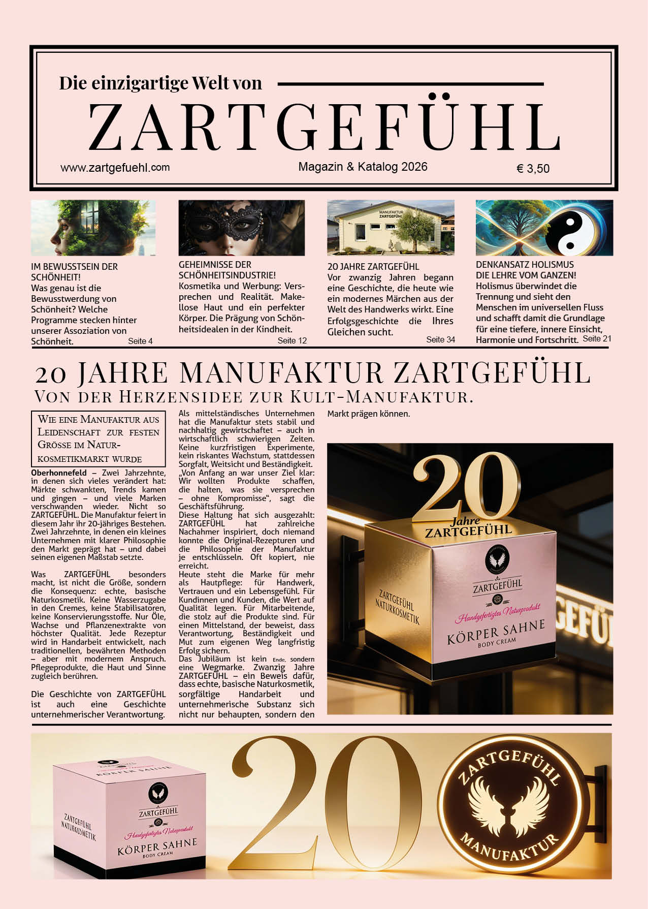 20 Jahre ZARTGEFÜHL Produktkatalog